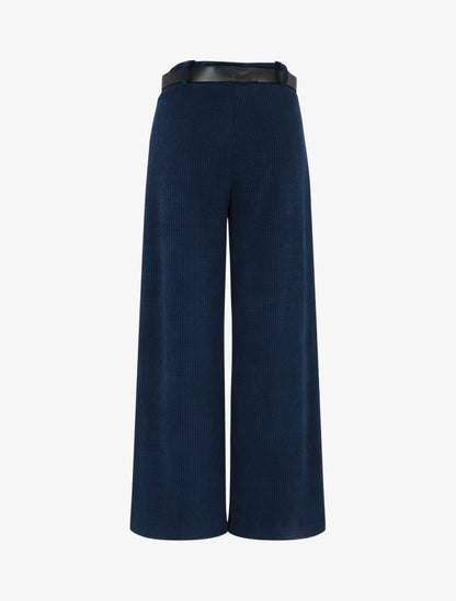 Pantalon ample en velours côtelé - Marine - 2