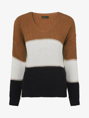 Pull à motif rayé irisé - Camel - 1