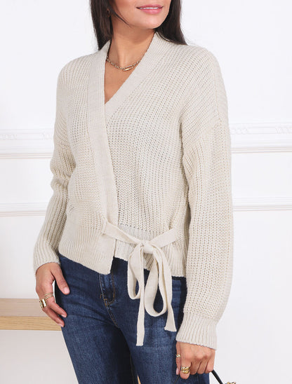 Gilet cache-coeur uni - Beige - 4