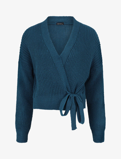 Gilet cache-coeur uni - Bleu canard - 5