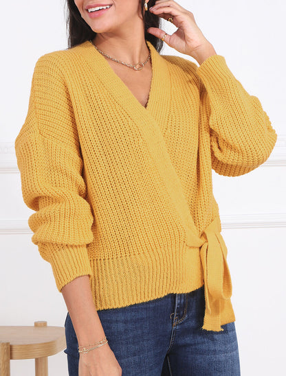 Gilet cache-coeur uni - Jaune - 4