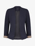 Blazer uni à revers imprimé alphabet - Marine - 1