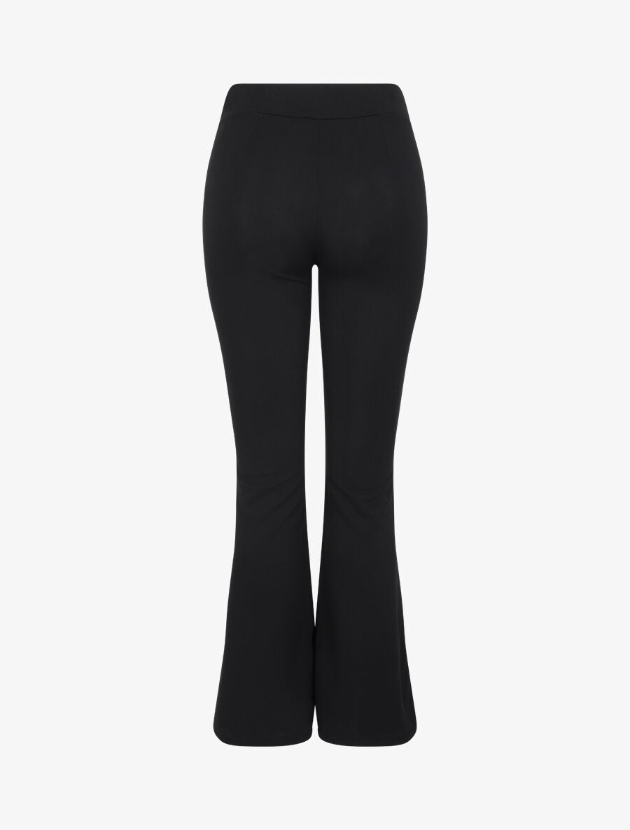 Pantalon flare extra long à boucle métallique - Noir - 2