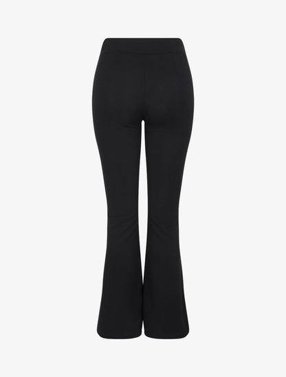 Pantalon flare extra long à boucle métallique - Noir - 2