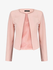 Veste unie manches longues et col rond - Rose - 5