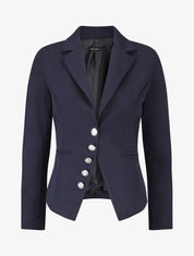 Blazer uni à boutons décoratifs - Marine - 1