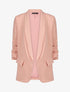 Blazer droit uni manches 3/4 froncées - Rose - 1