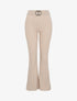 Pantalon flare extra long à boucle métallique - Beige - 1