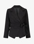 Blazer uni à nouer - Noir - 1