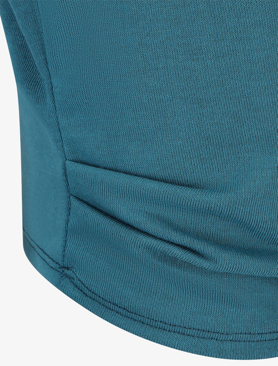Pull fin à imprimé plumes irisées - Bleu canard - 3