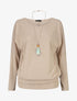 Pull fin à col rond - Beige - 4