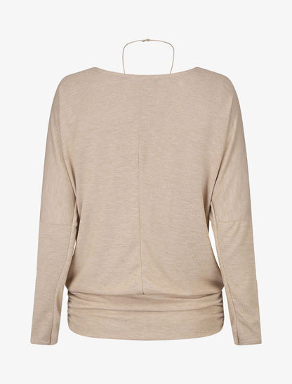Pull fin à col rond - Beige - 2