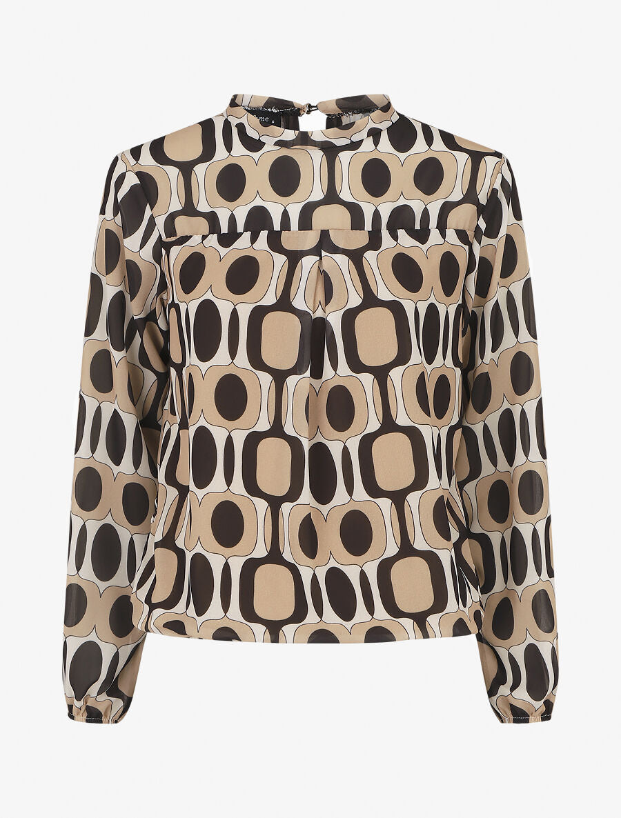 Blouse manches longues à col rond et imprimé graphique 70&