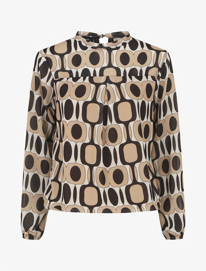 Blouse manches longues à col rond et imprimé graphique 70&