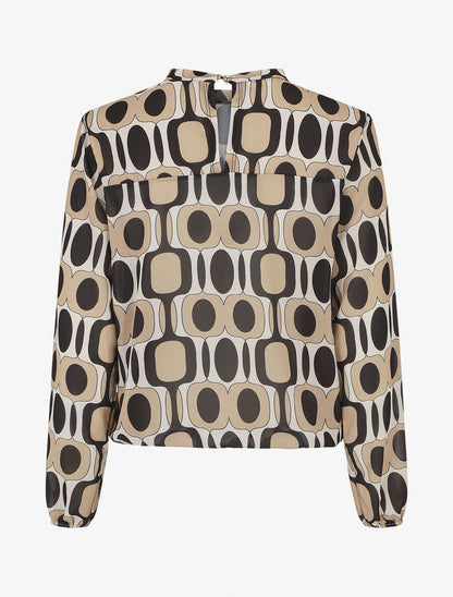 Blouse manches longues à col rond et imprimé graphique 70&