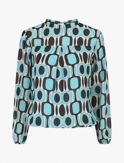 Blouse manches longues à col rond et imprimé graphique 70&