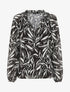Blouse ample manches longues à imprimé fantaisie - Noir - 1