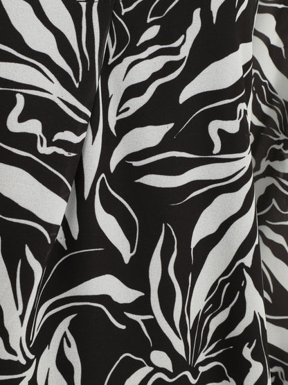Blouse ample manches longues à imprimé fantaisie - Noir - 3