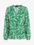 Blouse ample manches longues à imprimé fantaisie - Vert - 1