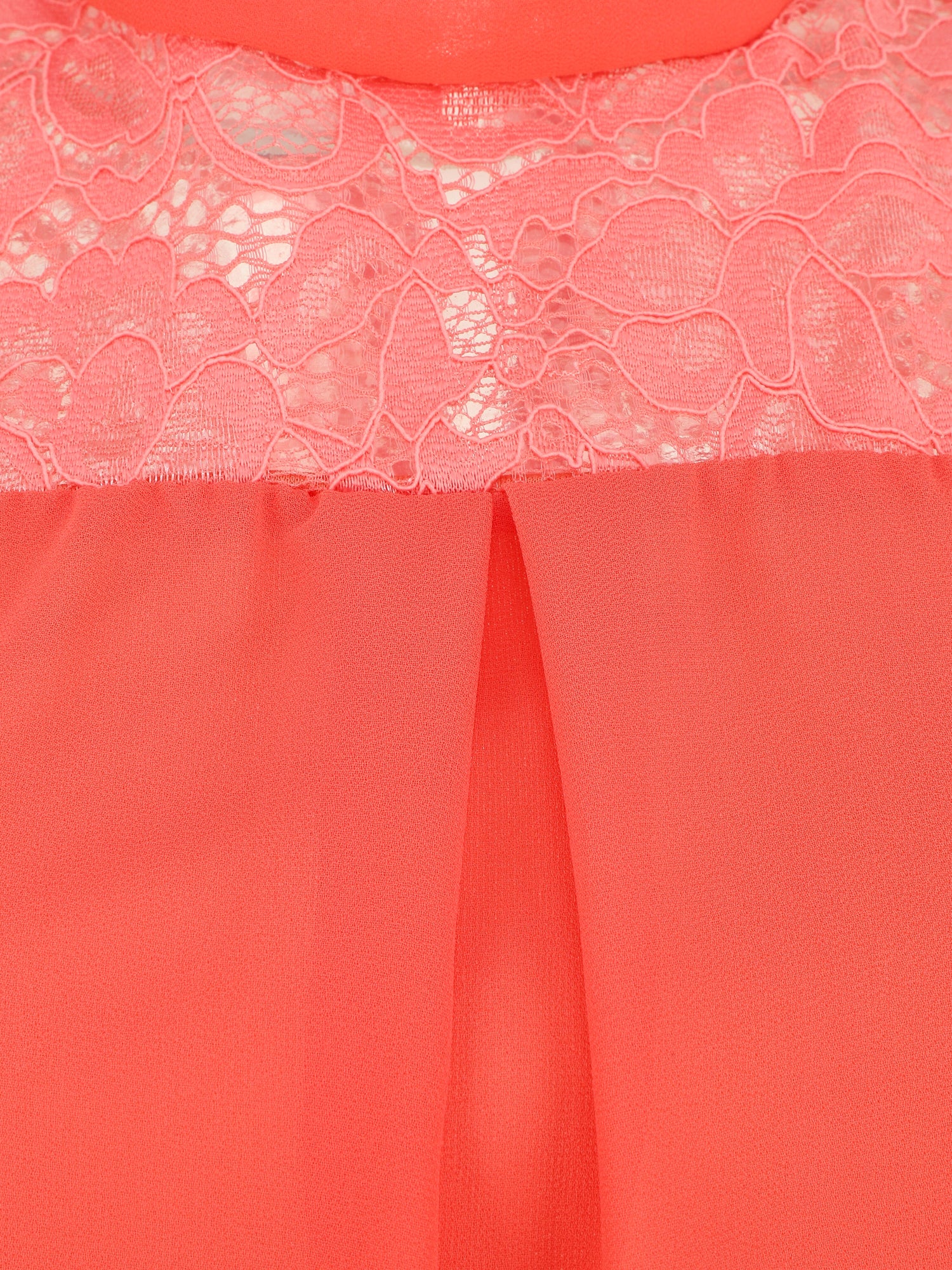 Top sans manches à épaules en dentelle - Corail - 3