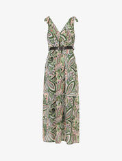 Robe longue sans manches imprimé cachemire stylisé - Vert - 1