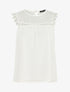Top plumetis sans manches uni - Blanc - 5