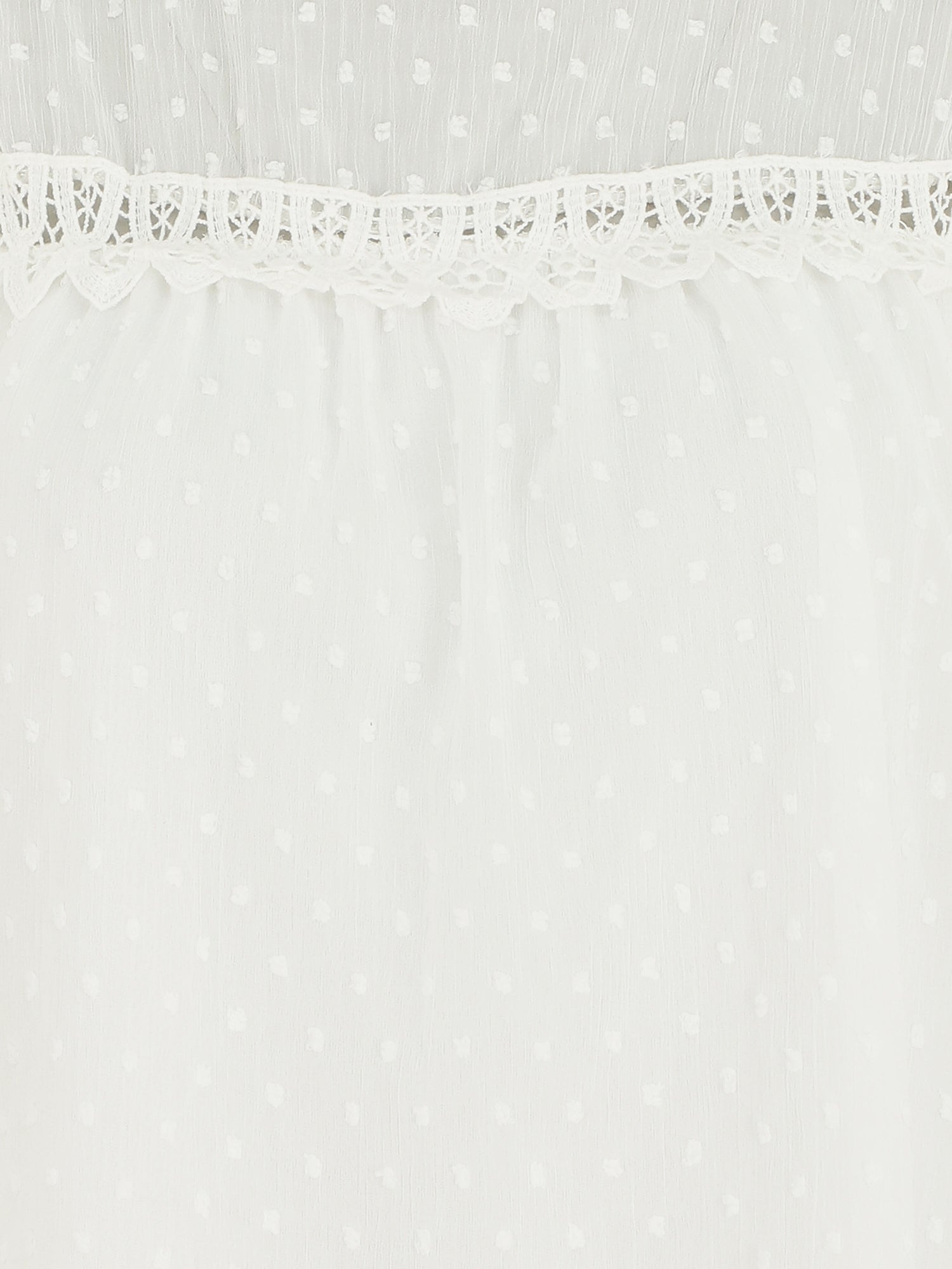 Top plumetis sans manches uni - Blanc - 3