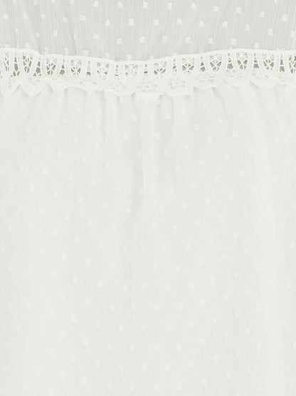 Top plumetis sans manches uni - Blanc - 3