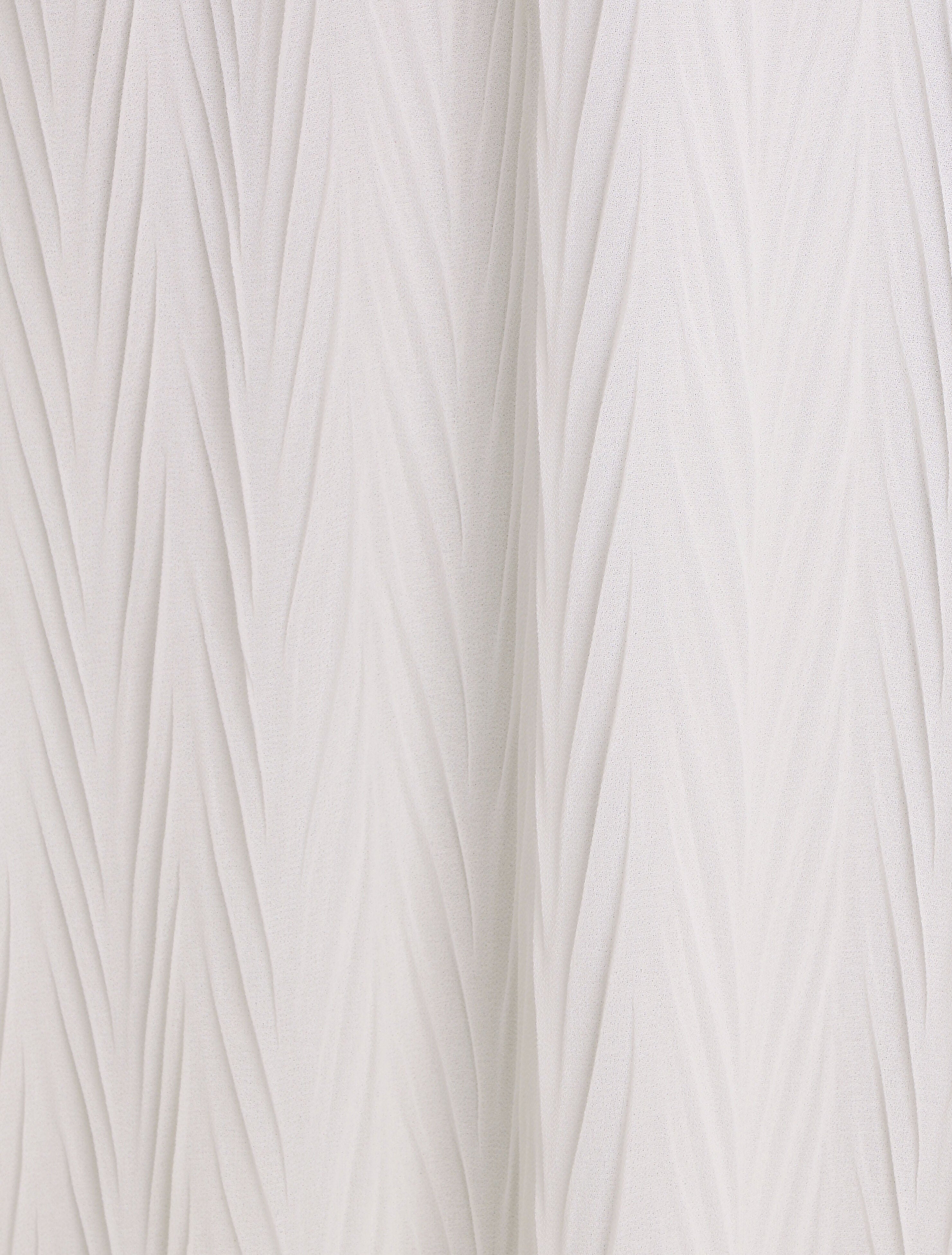Robe longue unie plissée col cache-coeur - Blanc - 3