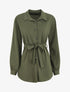 Chemise unie ceinturée oversize - Kaki - 1