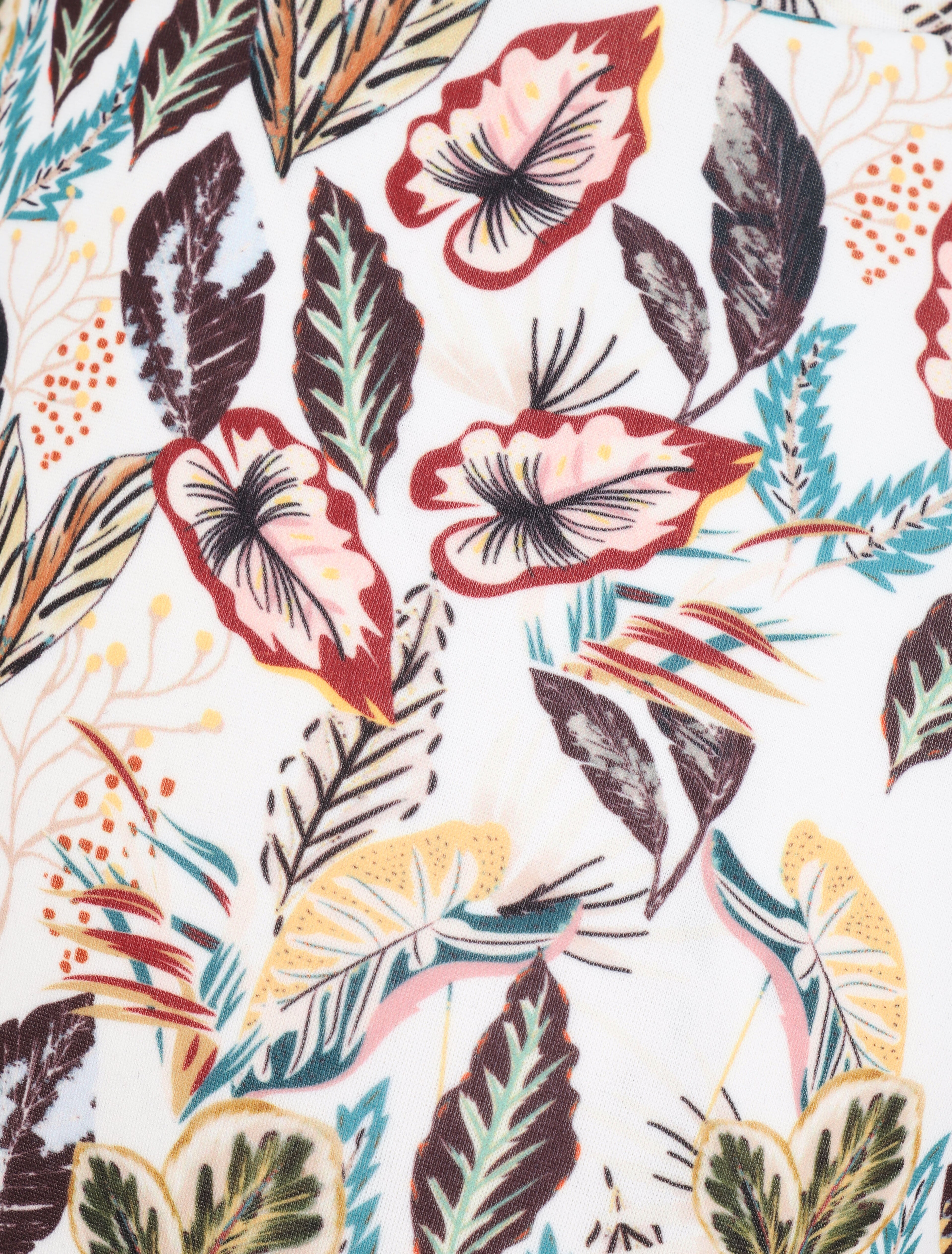 Short imprimé feuilles tropicales - Blanc - 3