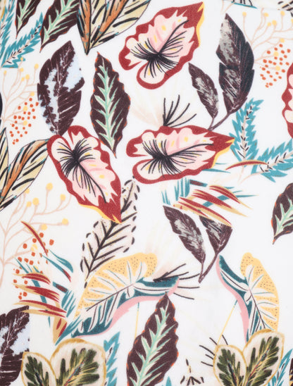Short imprimé feuilles tropicales - Blanc - 3