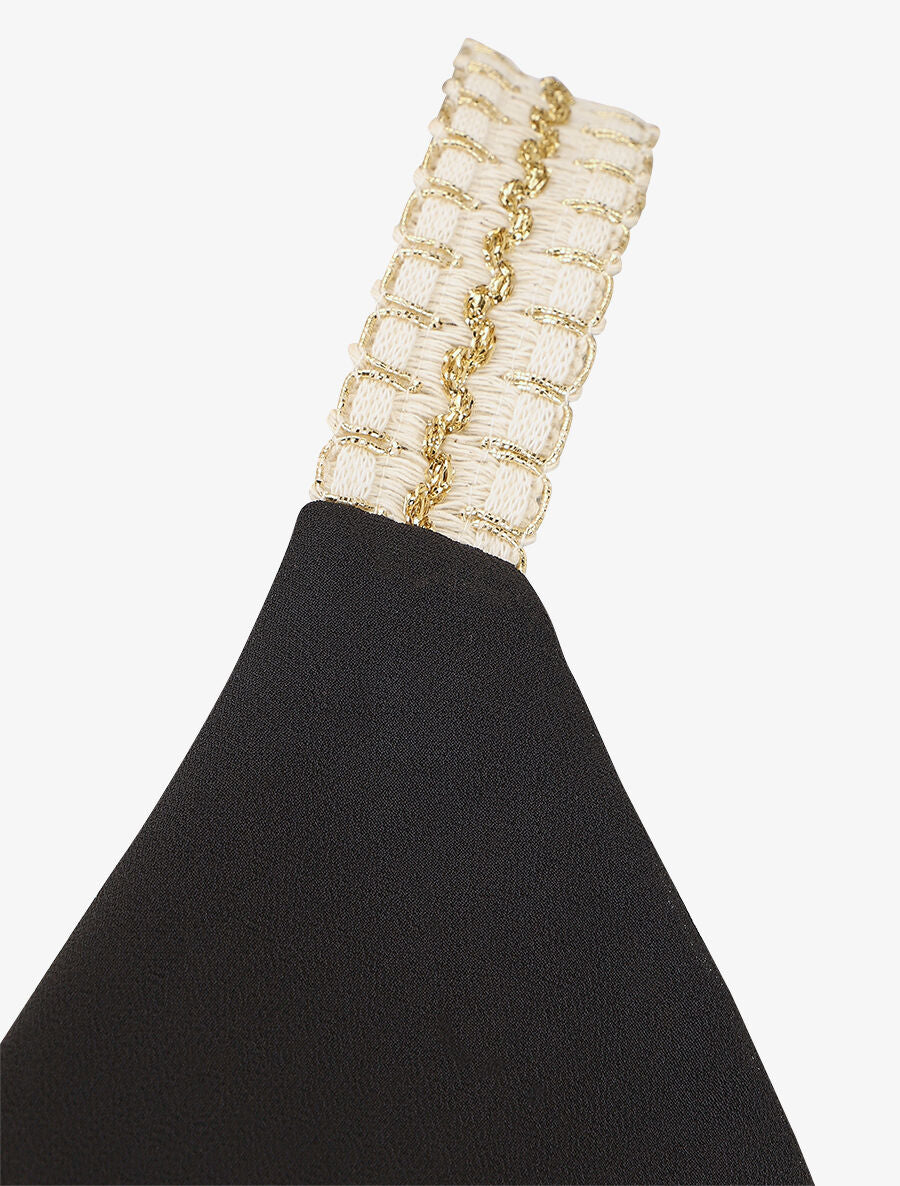 Top en voile à bretelles crochet - Noir - 3