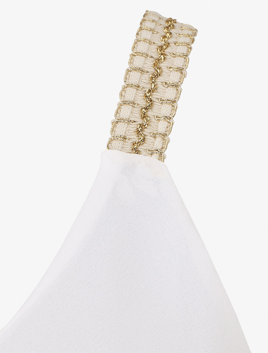 Top en voile à bretelles crochet - Blanc - 3