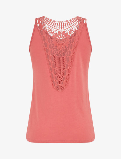 Top uni à détail broderies - Rose saumon - 2