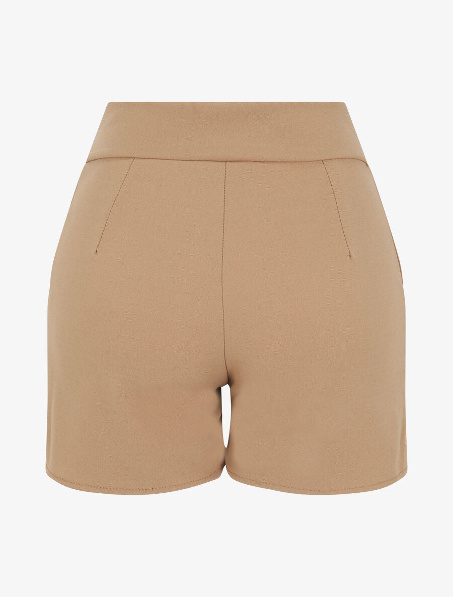 Short à pont taille empire - Camel - 2
