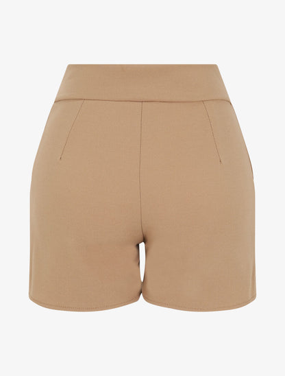 Short à pont taille empire - Camel - 2