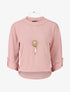 Pull fin uni à col rond - Rose - 5