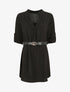 Robe droite à manches retroussables - Noir - 1