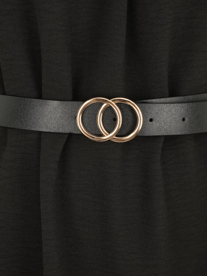 Robe droite à manches retroussables - Noir - 3