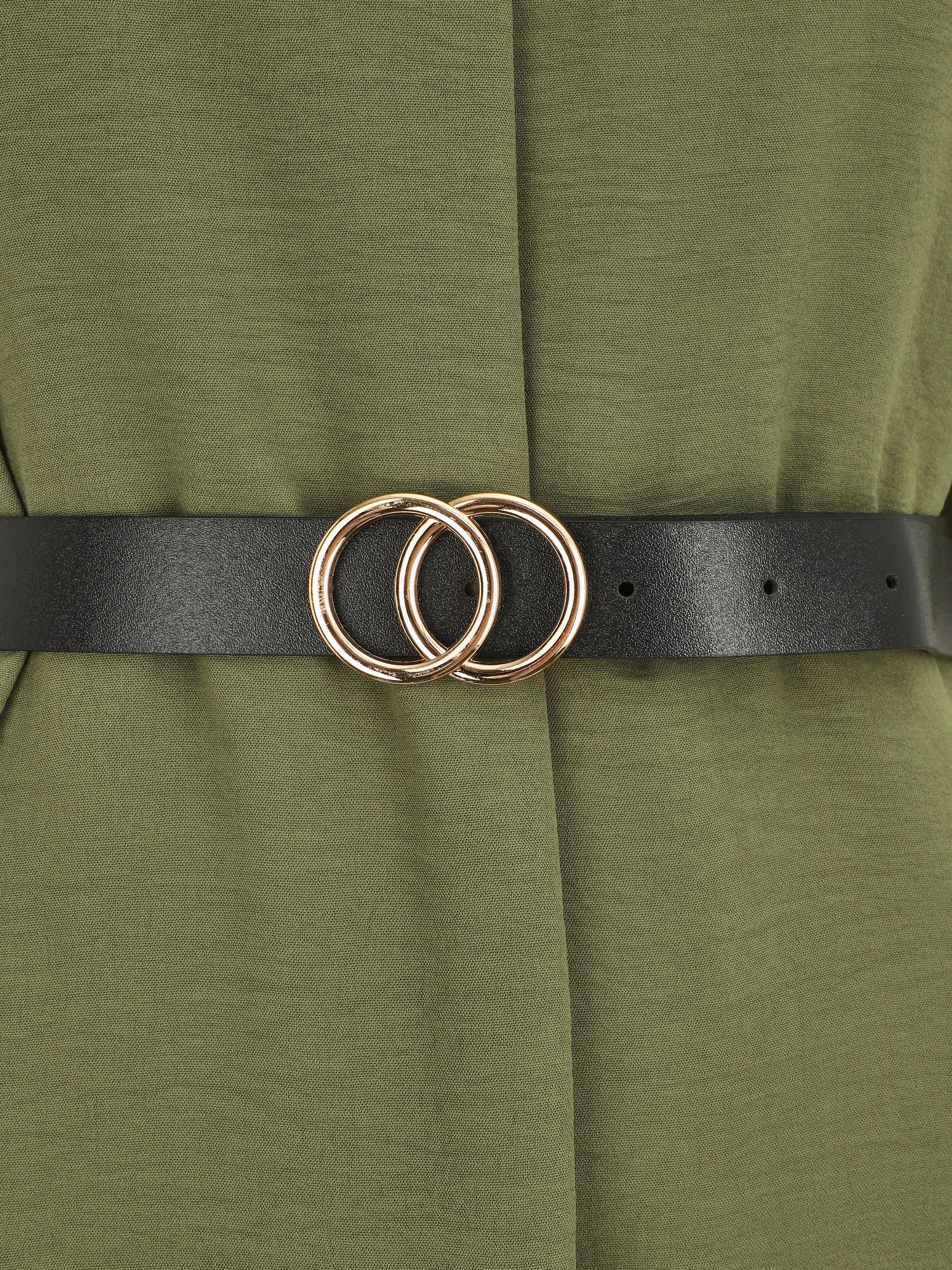 Robe droite à manches retroussables - Kaki - 3