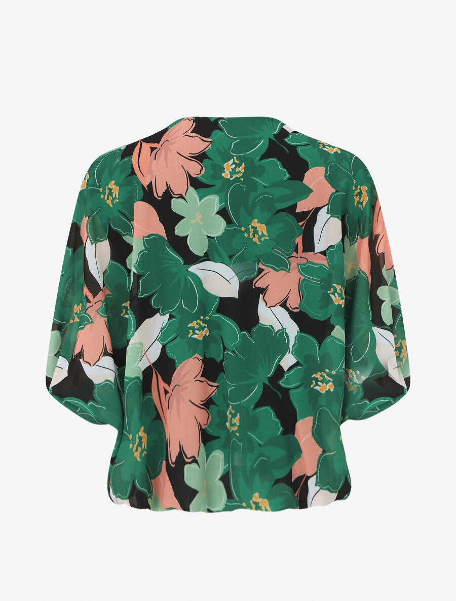 Blouse en voile à imprimé fleuri - Vert - 2