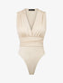 Body uni à col cache-coeur - Beige - 5