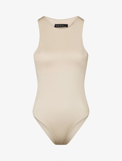 Body uni à col rond - Beige - 1