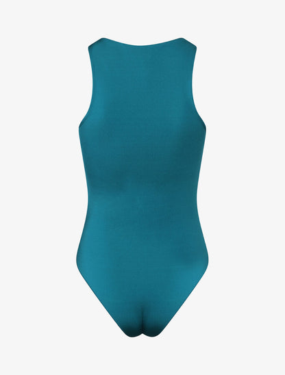 Body uni à col rond - Bleu canard - 2