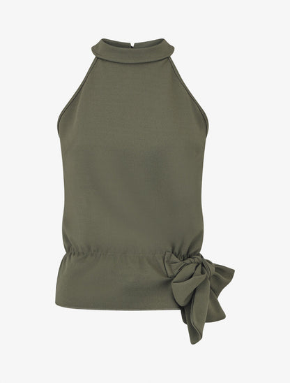 Top péplum à col américain - Kaki - 5