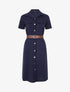 Robe chemise droite unie - Marine - 5
