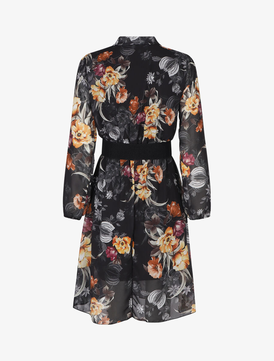 Robe patineuse à imprimé fleuri - Noir - 2