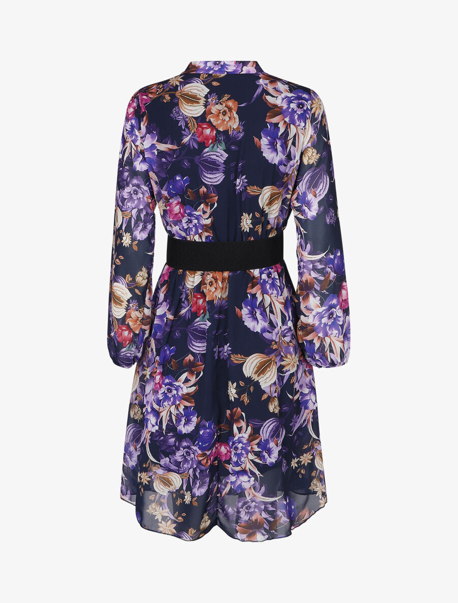 Robe patineuse à imprimé fleuri - Marine - 2