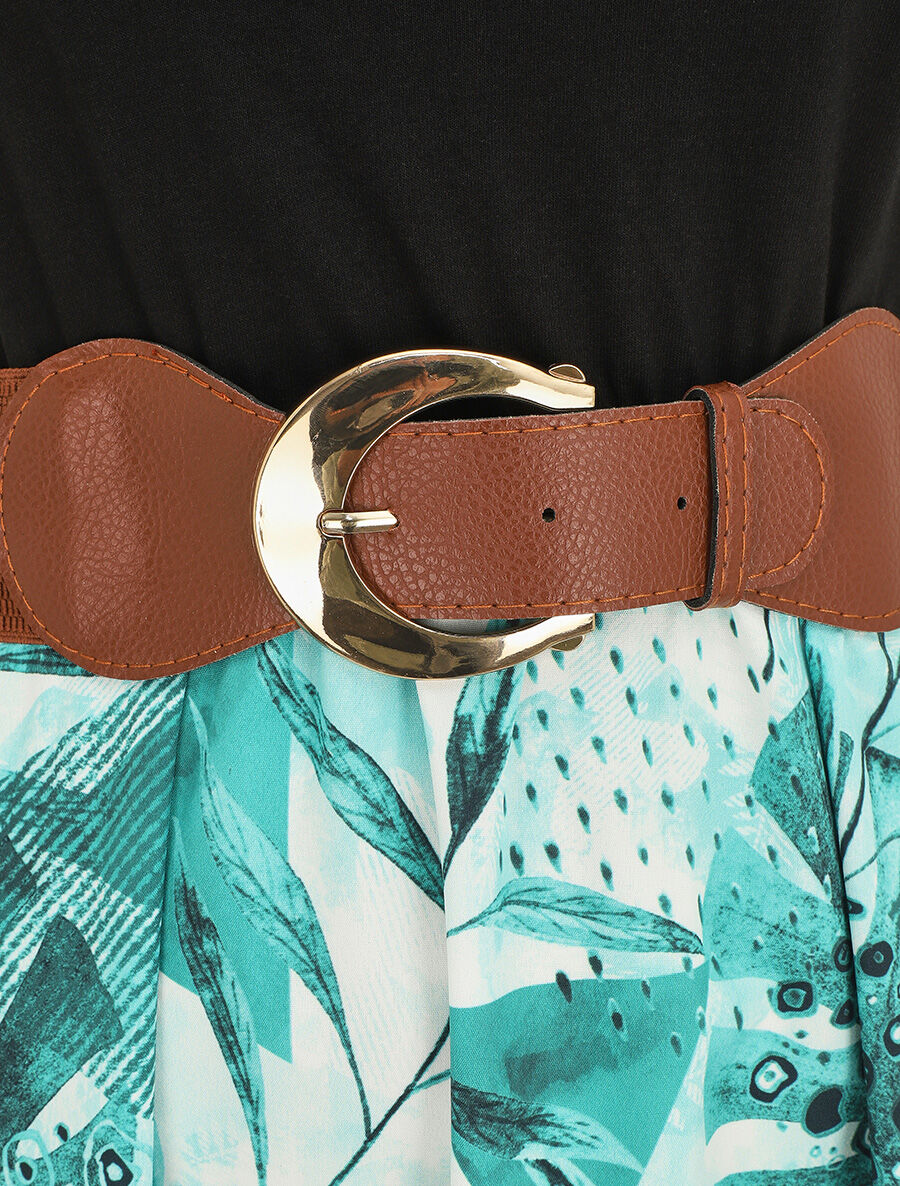 Robe longue sans manches imprimé tropical - Turquoise - 3